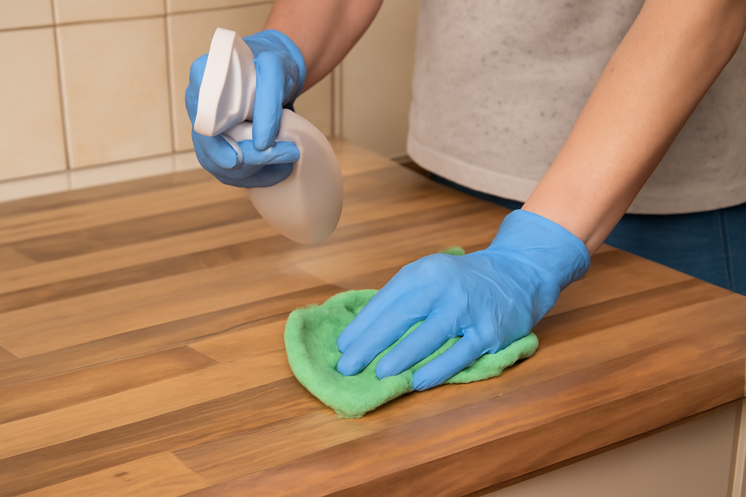 Arbeitsplatten richtig reinigen – So bleibt Holz, Granit & Kunststoff hygienisch und schön