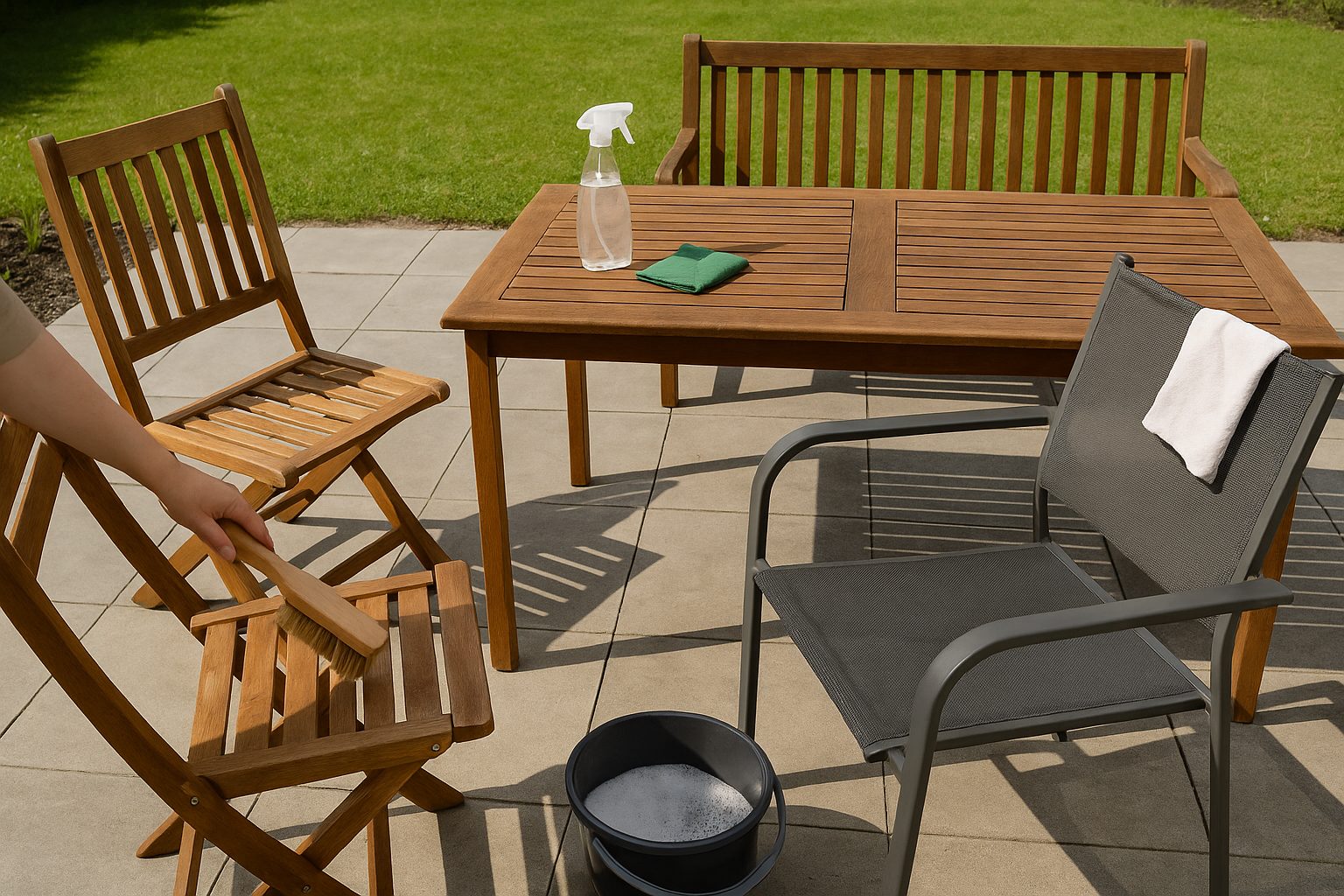 So reinigst und pflegst du deine Gartenmöbel richtig