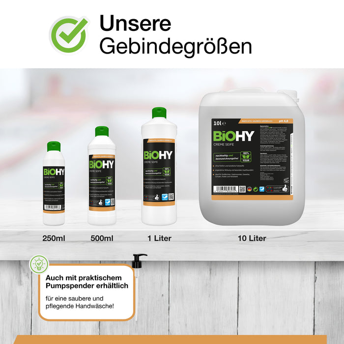 BiOHY Creme Seife, Hautfreundlich und phosphatfrei, B2B