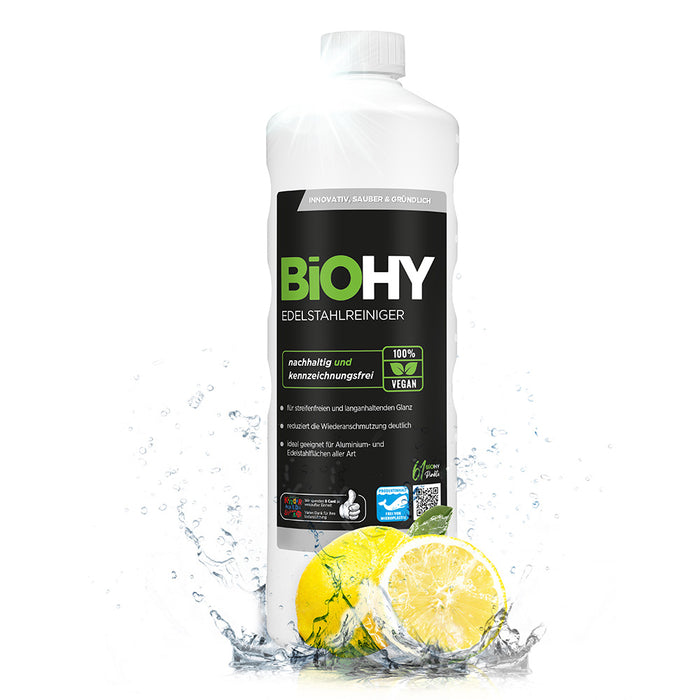 BiOHY Edelstahlreiniger, Edelstahlreiniger Spray, Edelstahlpflegemittel, Edelstahl Putzmittel