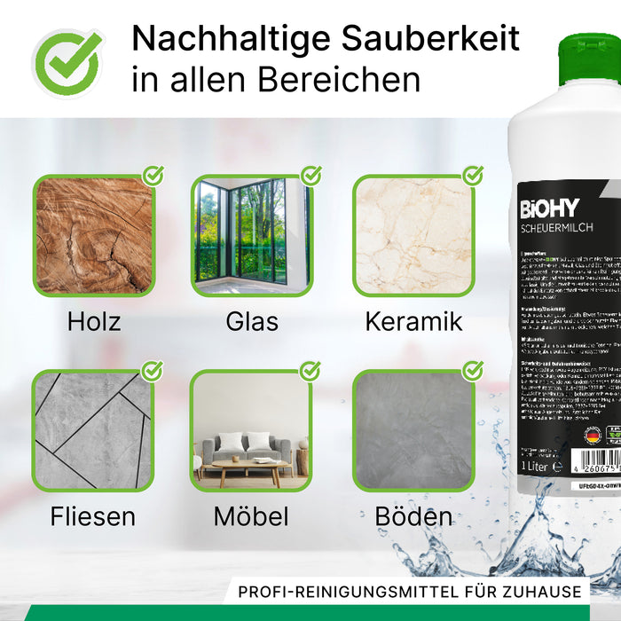 BiOHY Scheuermilch, Herdreiniger, Küchenreiniger,  Reinigungsmilch, B2B