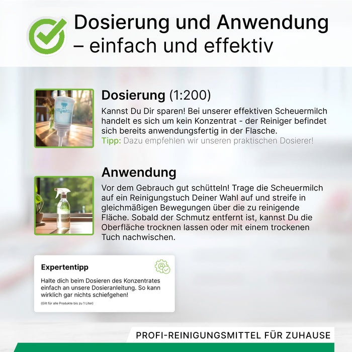 BiOHY Scheuermilch, Herdreiniger, Küchenreiniger,  Reinigungsmilch, B2B