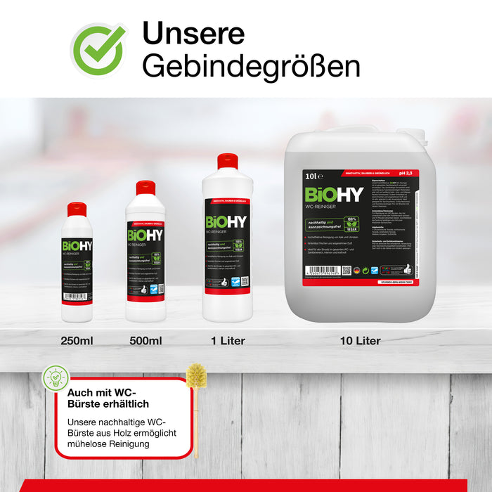BiOHY WC-Reiniger, Toilettenreiniger, Urinsteinentferner, WC-Reiniger, B2B