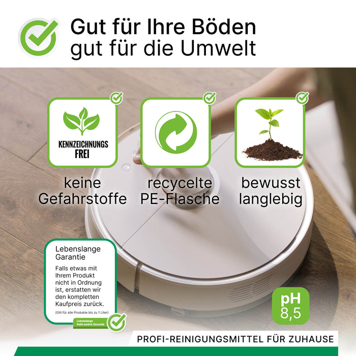 BiOHY Wischroboter Reinigungsmittel für Reinigungsstationen, Reiniger für Wischroboter, Nicht schmäumender Bodenreiniger, Bio-Konzentrat, B2B