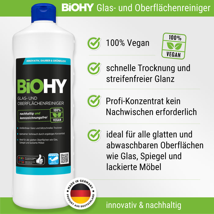 BiOHY set completo de limpiador profesional (botella 8x1l) + dosificador