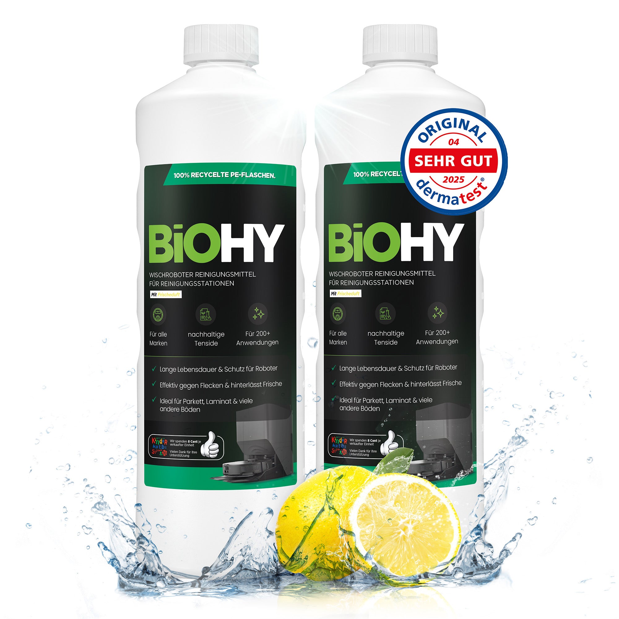 BiOHY Mopping robot cleaning agent for cleaning stations, cleaner for mopping robots, non-mudding floor cleaner, organic concentrate