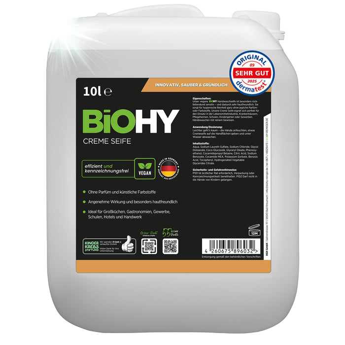 BiOHY cream soap, skin-friendly washing lotion, phosphate-free hand soap, moisturizing soap cream