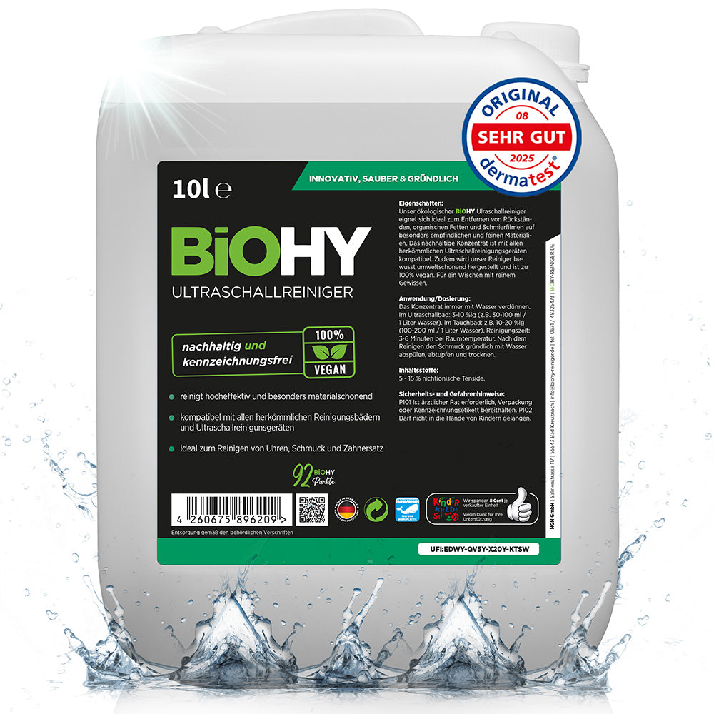 BiOHY Ultraschallreiniger, Ultraschallbad Reiniger, Ultraschall Reinigungsmittel, Reiniger für Ultraschallgerät