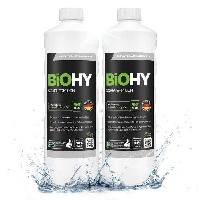 BiOHY scouring milk, scouring agent, cleaner for kitchen and bathroom, cleaning milk