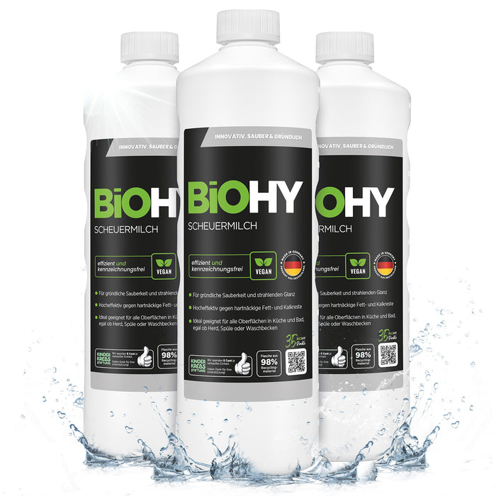 BiOHY scouring milk, scouring agent, cleaner for kitchen and bathroom, cleaning milk