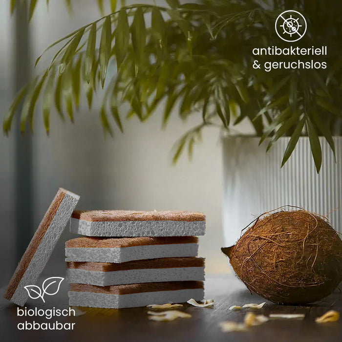 BiOHY esponjas de coco, esponja lavavajillas, esponja de cocina, esponja de limpieza