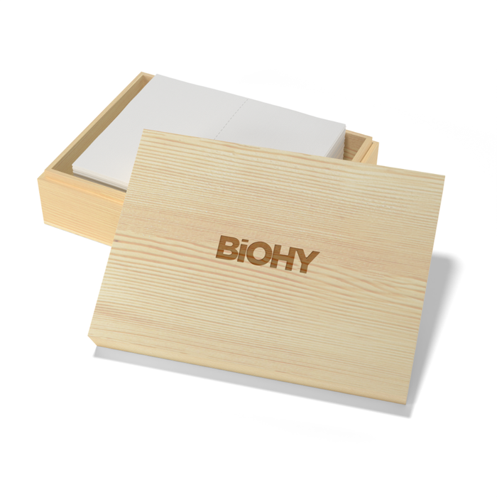 Wooden box for detergent strips