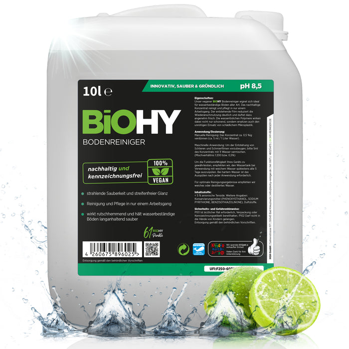 BiOHY Bodenreiniger, Fußbodenreiniger, Nicht schäumender Bodenreiniger, Bio-Konzentrat