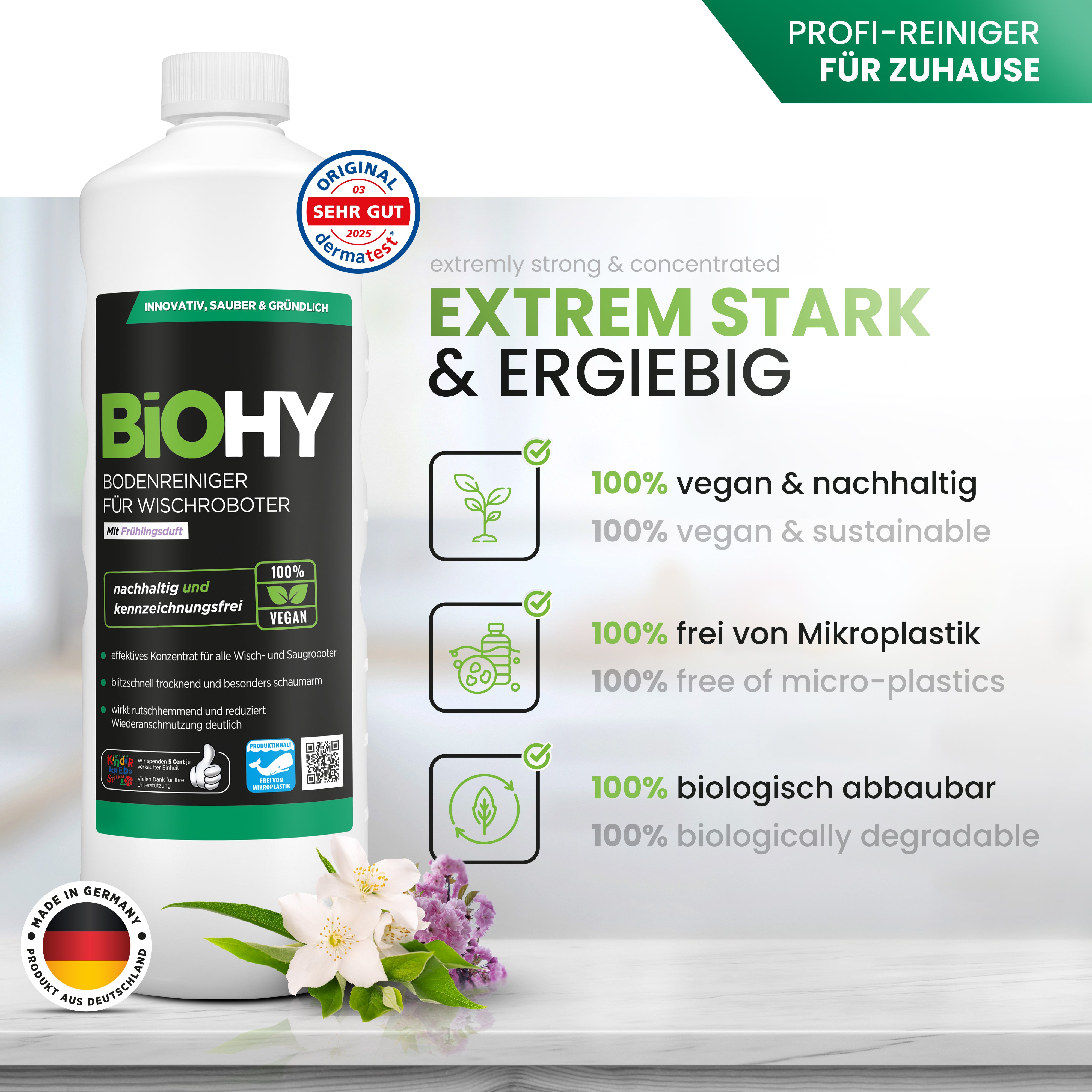 BiOHY limpiador multiusos, limpiador universal, concentrado orgánico
