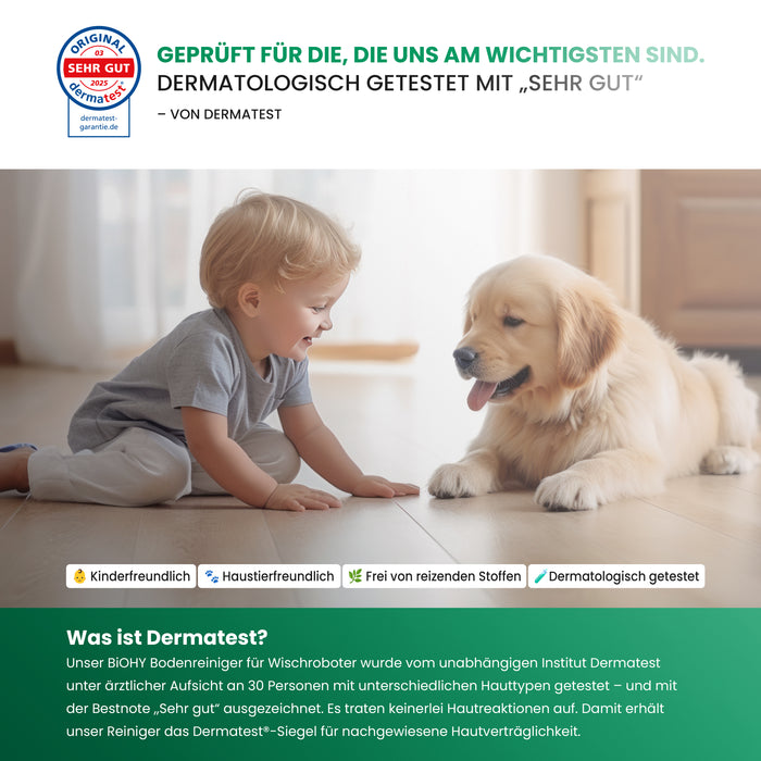 BiOHY Bodenreiniger für Wischroboter Station mit Frischeduft, Reiniger für Reinigungsstationen, Für hartes Wasser geeignet, Nicht schäumender Bodenreiniger, Bio-Konzentrat