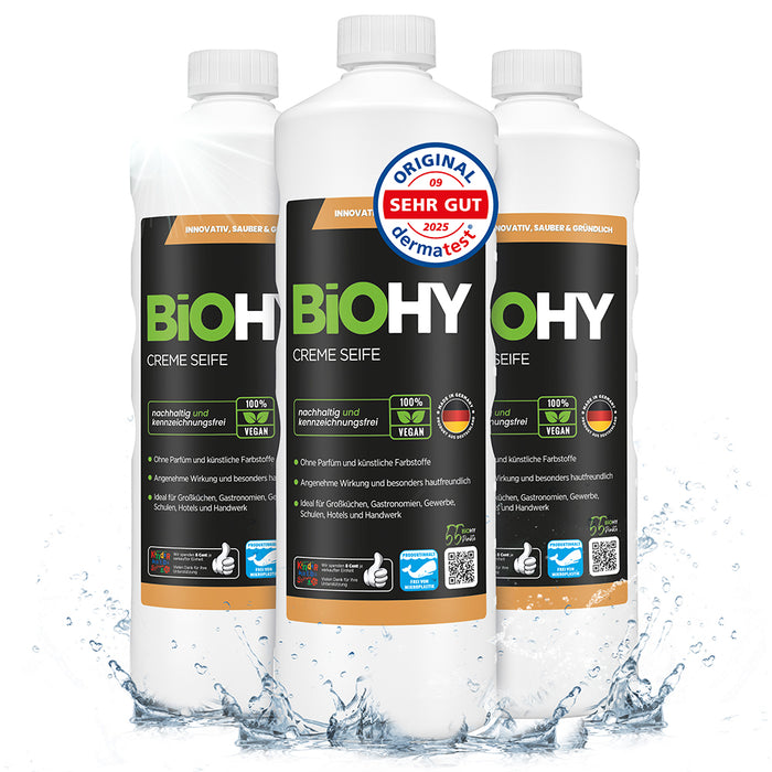BiOHY cream soap, skin-friendly washing lotion, phosphate-free hand soap, moisturizing soap cream