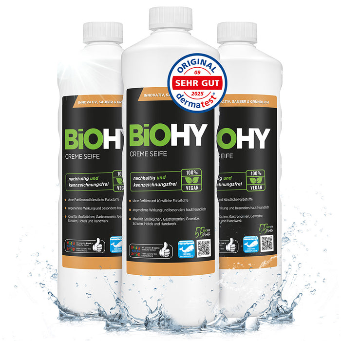 BiOHY cream soap, skin-friendly washing lotion, phosphate-free hand soap, moisturizing soap cream