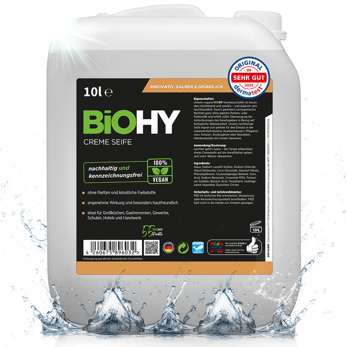 BiOHY cream soap, skin-friendly washing lotion, phosphate-free hand soap, moisturizing soap cream