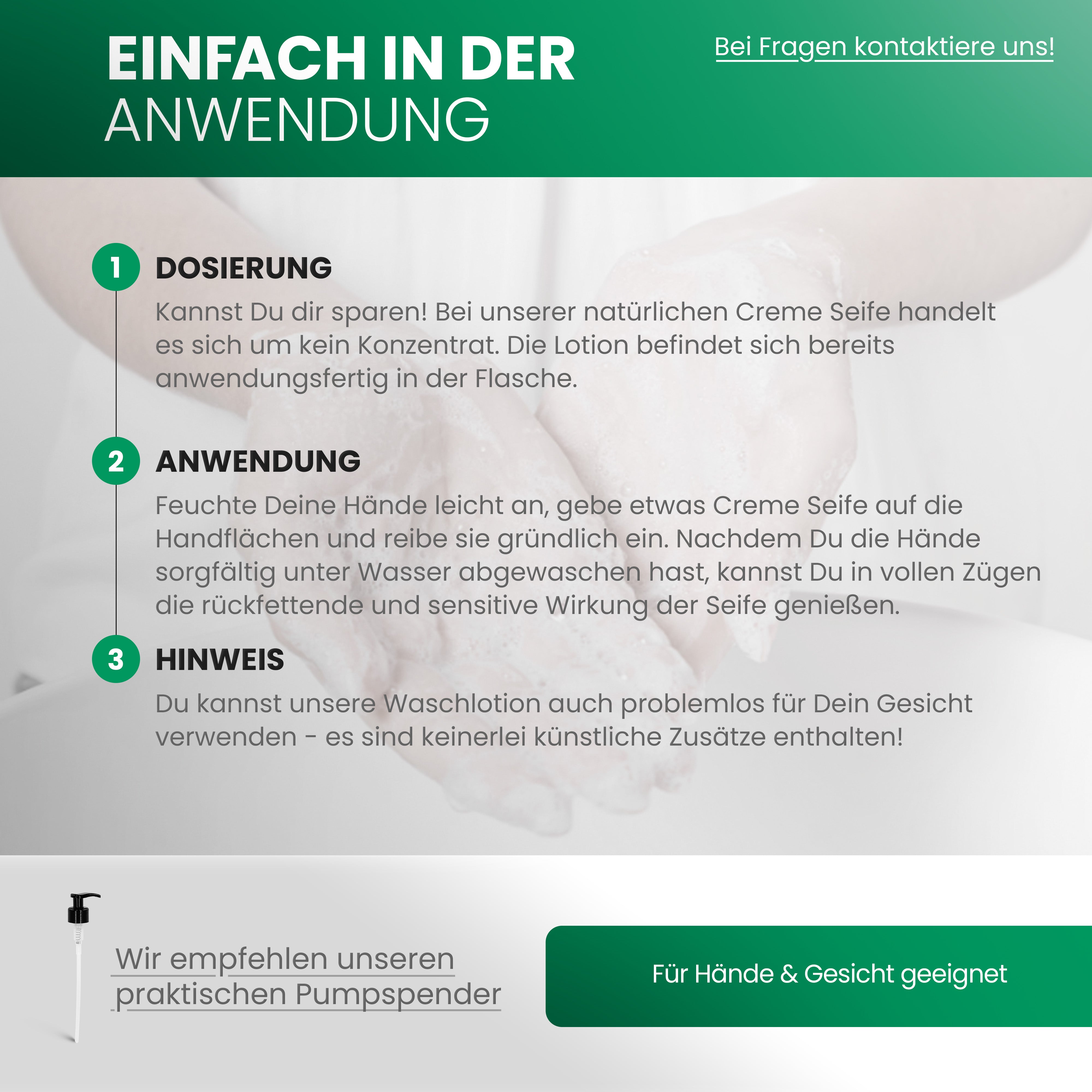 BiOHY Creme Seife, Hautfreundliche Waschlotion, Phosphatfreie Handseife, Rückfettende Seifencreme