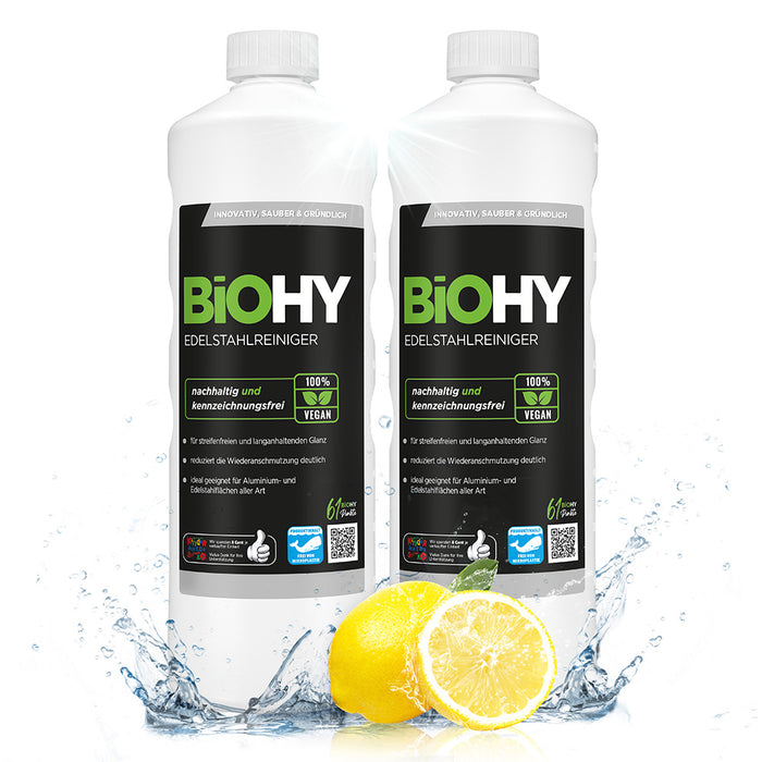 BiOHY Edelstahlreiniger, Edelstahlreiniger Spray, Edelstahlpflegemittel, Edelstahl Putzmittel