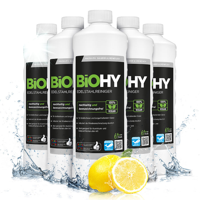 BiOHY Edelstahlreiniger, Edelstahlreiniger Spray, Edelstahlpflegemittel, Edelstahl Putzmittel