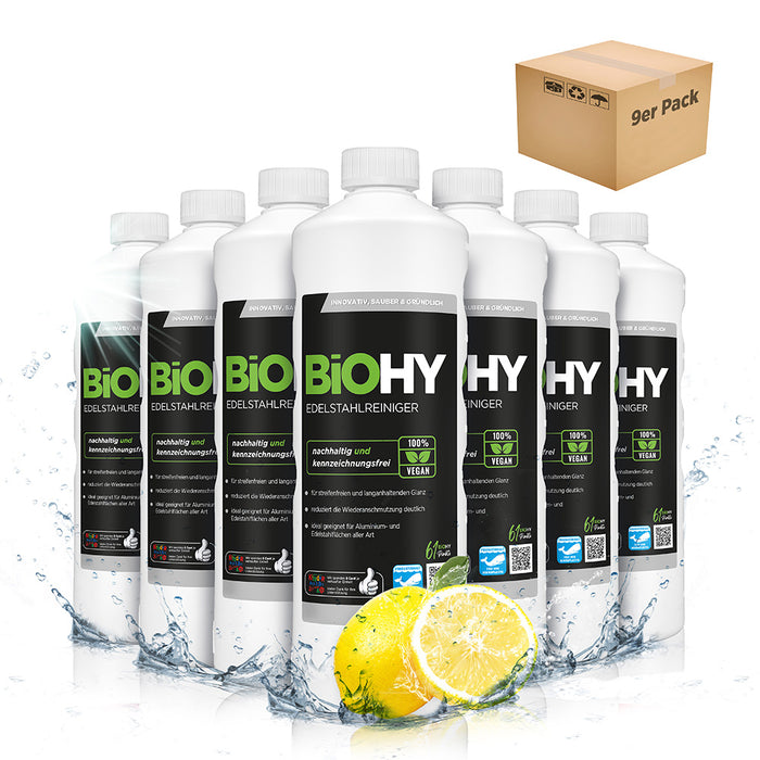 BiOHY Edelstahlreiniger, Edelstahlreiniger Spray, Edelstahlpflegemittel, Edelstahl Putzmittel