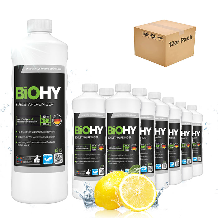 BiOHY limpiador de acero inoxidable, spray limpiador de acero inoxidable, producto para el cuidado del acero inoxidable, agente limpiador de acero inoxidable