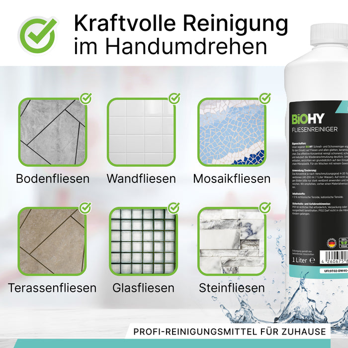 BiOHY Fliesenreiniger, Fliesenbodenreiniger, Fliesenöl, Fliesen Reiniger