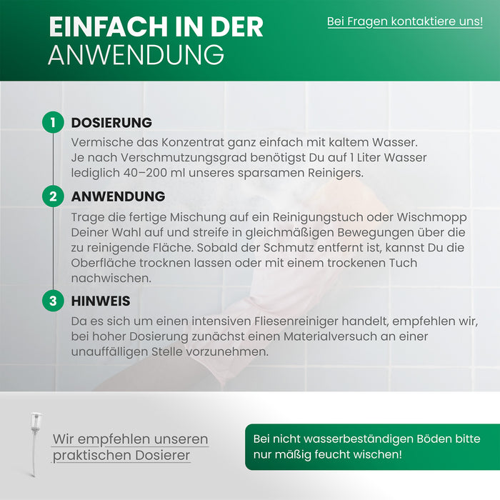 BiOHY Fliesenreiniger 10 Liter, Fliesenbodenreiniger, Feinsteinreiniger, Bodenreiniger, B2B