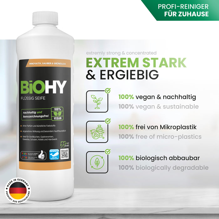 BiOHY Flüssig Seife, Flüssige Handseife, Gesichtsseife, Sensitive Waschlotion