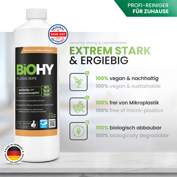 BiOHY Flüssig Seife, Flüssige Handseife, Gesichtsseife, Sensitive Waschlotion