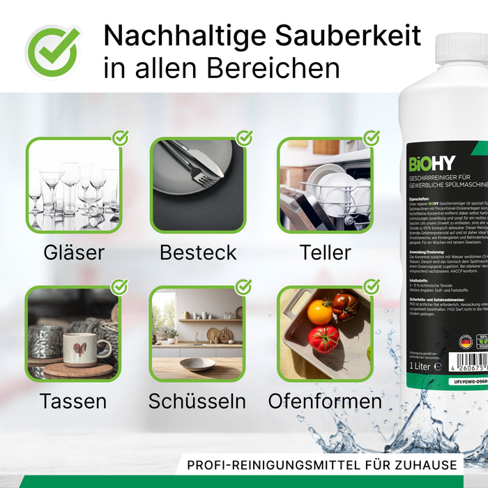 BiOHY Geschirrreiniger, Geschirrspülerreiniger,Spülmaschinenreiniger, Bio-Konzentrat