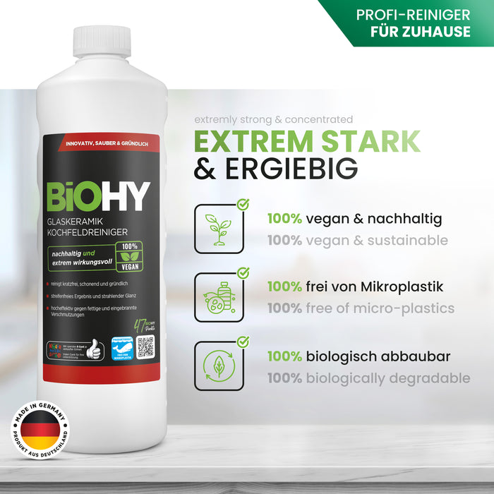 BiOHY Glaskeramik Kochfeldreiniger, Ceranfeldreiniger, Glaskeramikreiniger, Herdreiniger