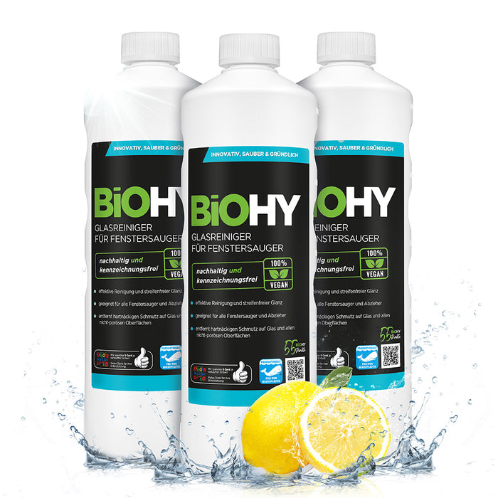 BiOHY glass cleaner for window vacuums, window cleaning agents, glass cleaners, window cleaners
