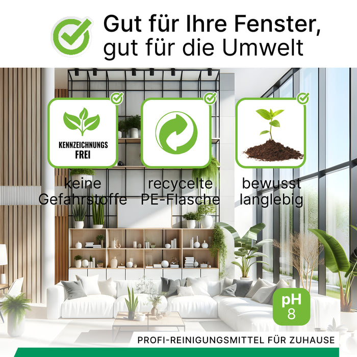 BiOHY Glasreiniger für Fenstersauger, Fensterputzmittel, Glasreiniger, Fensterreiniger