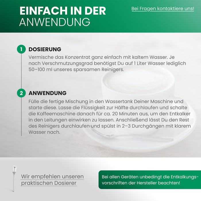 BiOHY Kaffeevollautomaten Entkalker, Kalkentferner, Entkalkungsmittel, Kalklöser