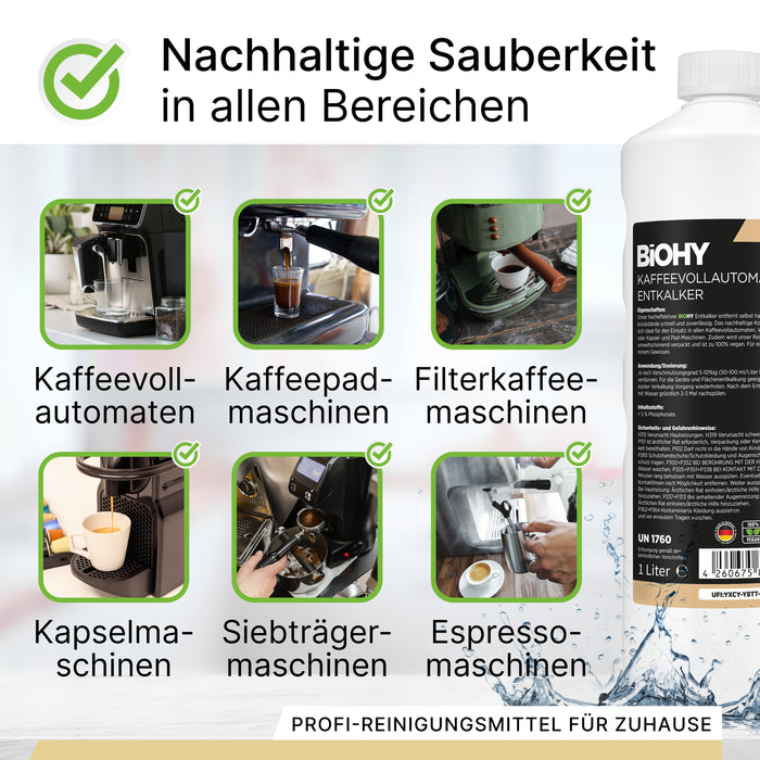 BiOHY descalcificador automático para cafeteras, descalcificador, descalcificador, descalcificador para máquinas de café