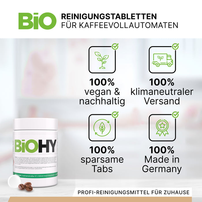 BiOHY pastillas limpiadoras para cafeteras automáticas, pastillas descalcificadoras, pastillas descalcificadoras para cafeteras automáticas, pastillas limpiadoras para cafeteras