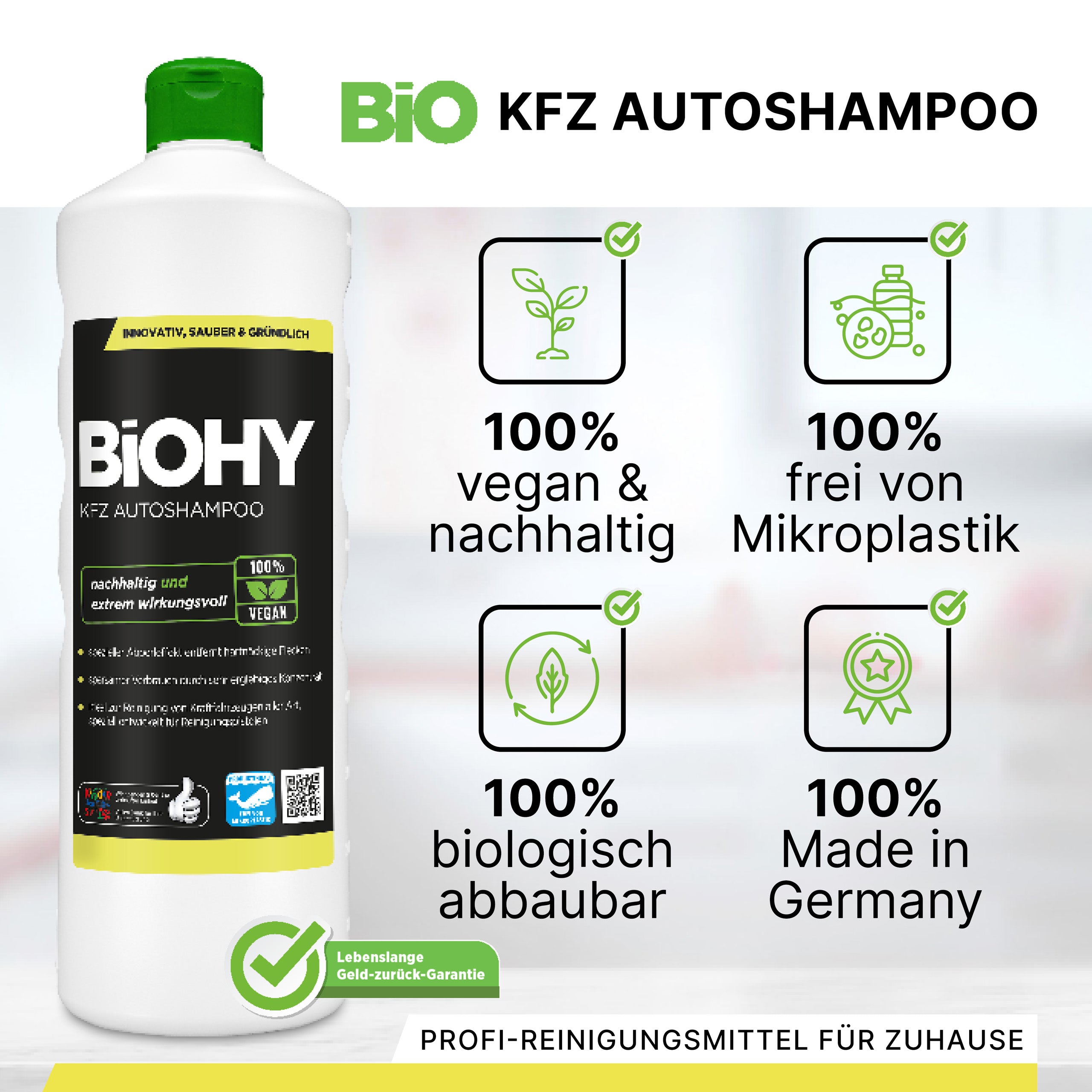 BiOHY champú coche, detergente lavado coche, champú coche, limpiador espuma