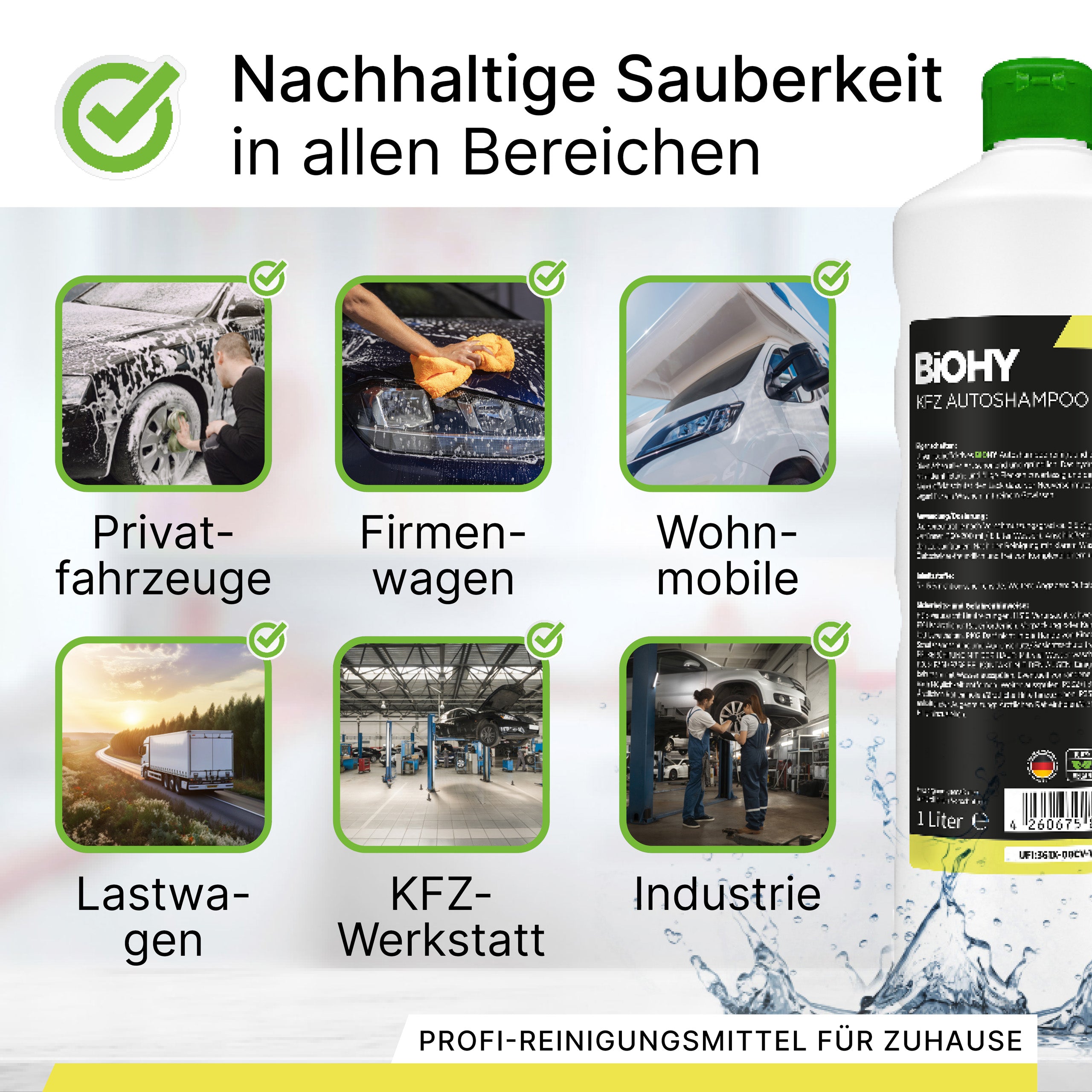 BiOHY KFZ Autoshampoo , Autowaschmittel, Auto Shampoo, Schaumreiniger