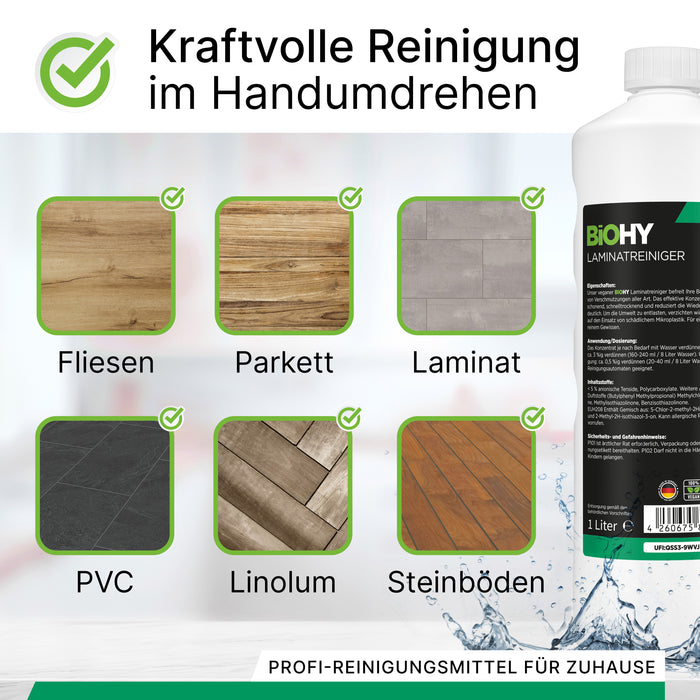 BiOHY laminate cleaner, laminate care, vinyl cleaner, laminate care products