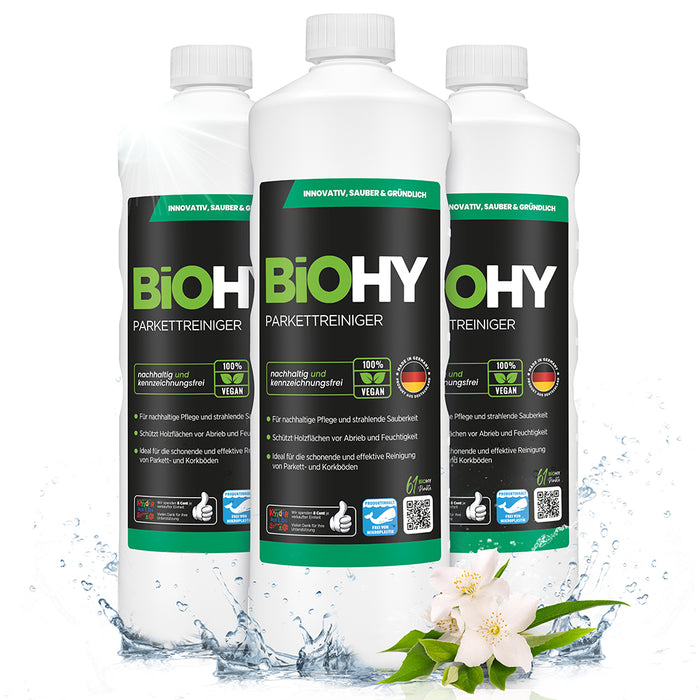 BiOHY limpiador de parquet, producto para el cuidado del parquet, jabón para suelos de madera, cuidado del parquet