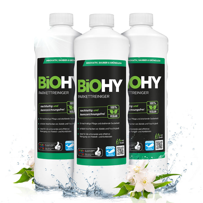 BiOHY limpiador de parquet, producto para el cuidado del parquet, jabón para suelos de madera, cuidado del parquet