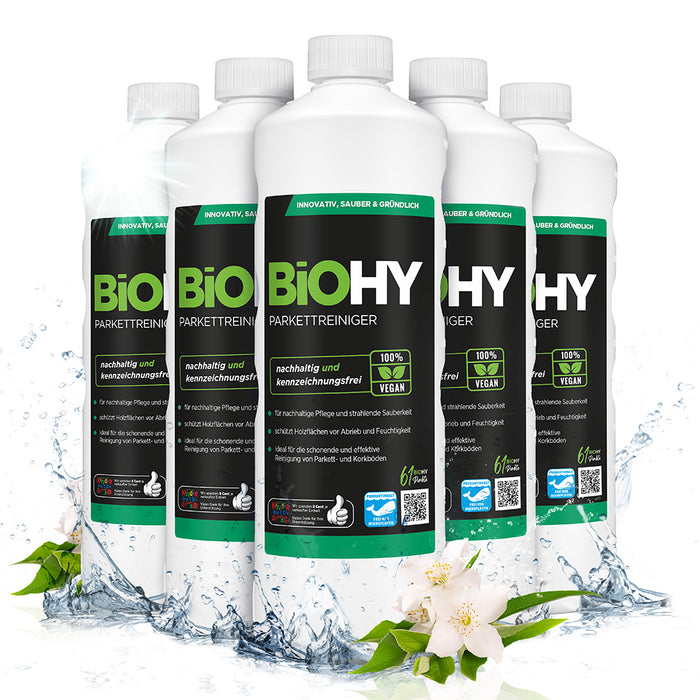 BiOHY limpiador de parquet, producto para el cuidado del parquet, jabón para suelos de madera, cuidado del parquet