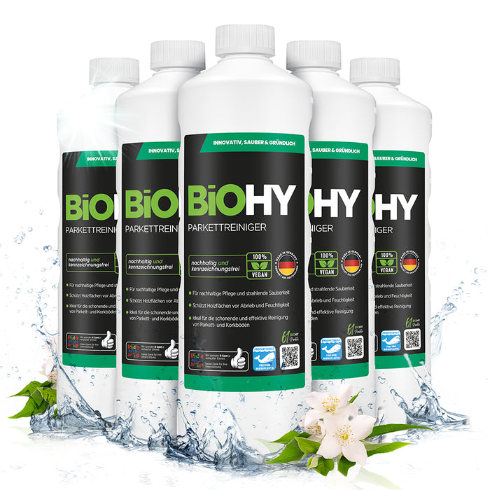 BiOHY limpiador de parquet, producto para el cuidado del parquet, jabón para suelos de madera, cuidado del parquet