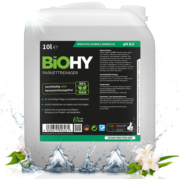 BiOHY limpiador de parquet, producto para el cuidado del parquet, jabón para suelos de madera, cuidado del parquet