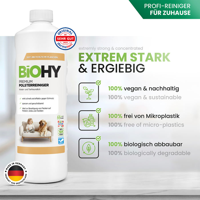 BiOHY Premium limpiador de tapicerías, limpiador textil, limpiador de tapicerías, limpiador de sofás