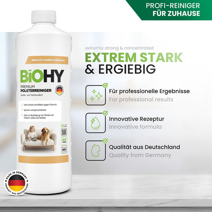 BiOHY Premium limpiador de tapicerías, limpiador textil, limpiador de tapicerías, limpiador de sofás