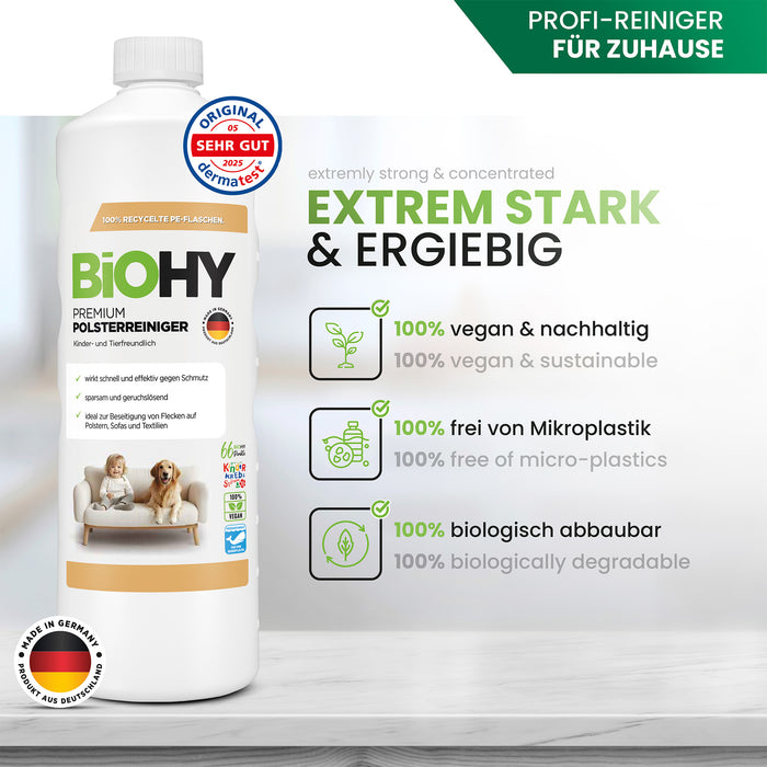 BiOHY Premium limpiador de tapicerías, limpiador textil, limpiador de tapicerías, limpiador de sofás