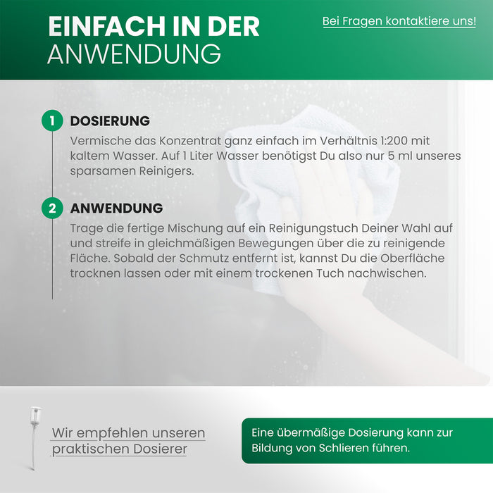 BiOHY Profi Fensterreiniger, Glasreiniger, Fensterputzmittel, Bio-Konzentrat